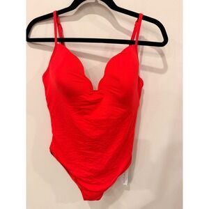 Seafolly One Piece Swimsuit Red Underwire Molded Cup NWT US 12